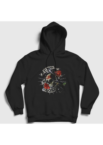 Unisex Siyah Gnr Guns N' Roses Kapüşonlu Sweatshirt
