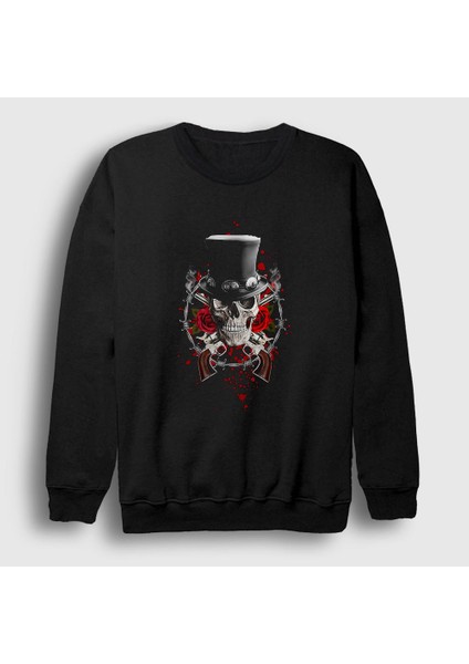 Unisex Siyah Hat Guns N' Roses Sweatshirt