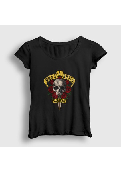 Kadın Siyah Nightrain Guns N' Roses T-Shirt