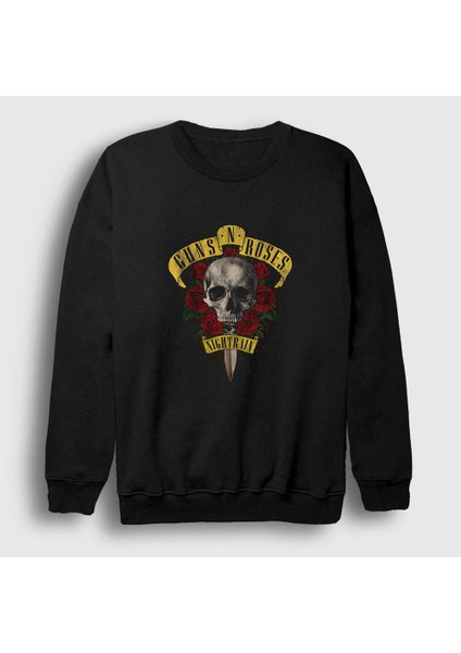 Unisex Siyah Nightrain Guns N' Roses Sweatshirt