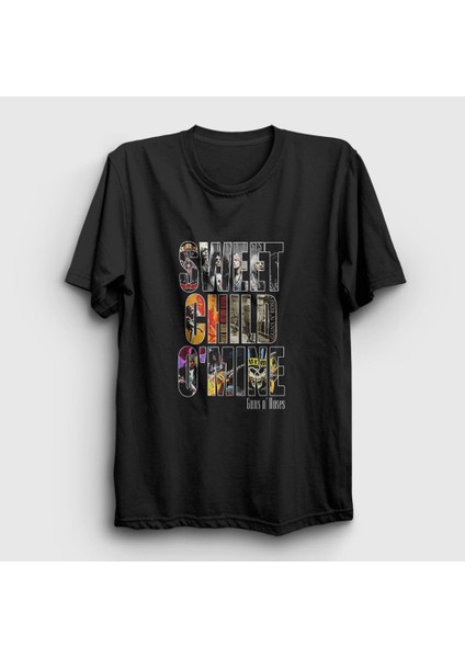 Unisex Siyah Sweet Child Guns N' Roses T-Shirt