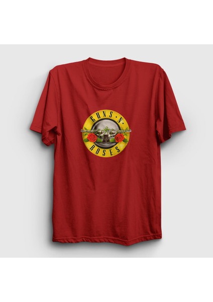 Unisex Kırmızı Logo Guns N' Roses T-Shirt