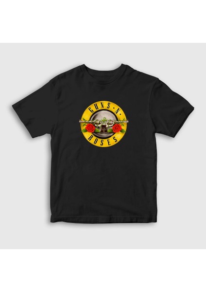 Unisex Çocuk Siyah Logo Guns N' Roses T-Shirt