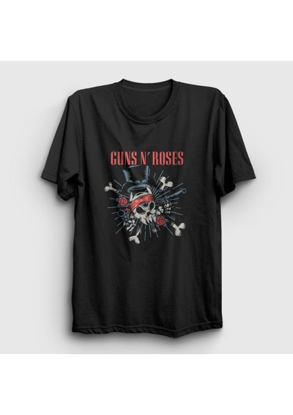 Unisex Siyah Revolvers Guns N' Roses T-Shirt