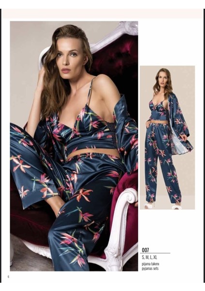 Bayan Saten Pijama Takımı 007