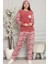 Yonca Desenli Kadın Peluş Pijama Takımı 1