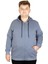 Erkek Sweatshirt Kapşonlu Zippered Basic 20543 Mavi 1