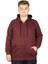 Erkek Sweatshirt Kapşonlu Zippered Basic 20543 Mürdüm 1