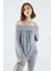 Omuz Dekolteli Gri Sweatshirt-K2154114-434 3
