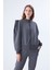 Omuz ve Bel Detaylı Gri Sweatshirt-K2154103-046 2