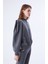 Omuz ve Bel Detaylı Gri Sweatshirt-K2154103-046 3