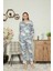 Bayan Dokuma Pamuk Saten Uzun Kollu Pijama Takımı 1
