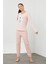 Peluş Baskılı Pijama Takım 2