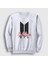 Unisex Beyaz Flowers Bts Sweatshirt 1