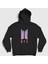 Unisex Siyah Purple Bts Kapüşonlu Sweatshirt 1