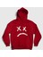 Unisex Kırmızı Sad Face Lil Peep Kapüşonlu Sweatshirt 1