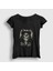 Kadın Siyah Skull Guns N' Roses Slash T-Shirt 1