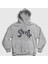 Unisex Gri Logo Ghost Kapüşonlu Sweatshirt 1