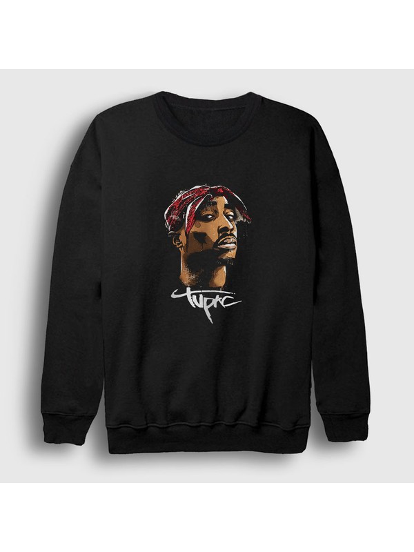 Presmono Unisex Siyah Cool Tupac Shakur Sweatshirt