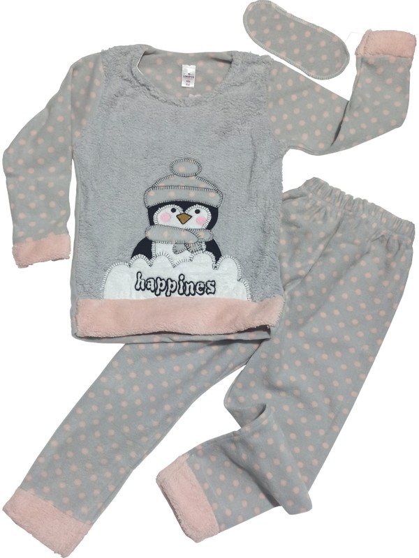 Lindros Penguen Nakisli Pelus Kapli Polar Kiz Cocuk Pijama Fiyati