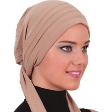 ELYSIANfidan Pileli Bağlama Hazır Türban Tesettür Bone