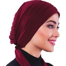 ELYSIANfidan Pileli Bağlama Hazır Türban Tesettür Bone