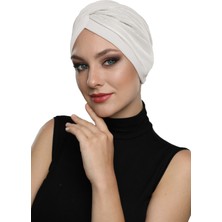 ELYSIANfidan Çapraz Plise Hazır Türban Tesettür Havuz Bonesi