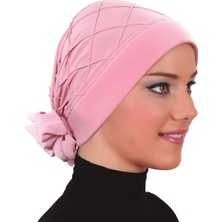 ELYSIANfidan Lüks Nervürlü Arkası Şifon Aksesuarı Hazır Türban Tesettür Bone