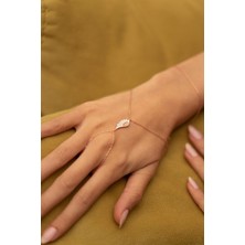 Ninova Silver Tek Kanat Model Rose Kaplama Gümüş İtalyan Şahmeran