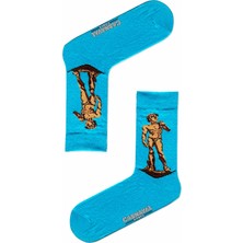 Carnaval Socks Davut Heykel Art Desenli Renkli Çorap