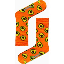Carnaval Socks Turuncu Avakado Desenli Renkli Çorap