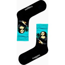 Carnaval Socks Mona Lisa Art Desenli Renkli Çorap