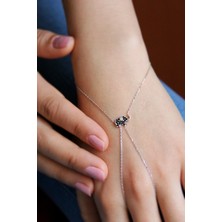 Argentum Concept Siyah Taşlı Fil Motifli Gümüş Şahmeran B058201