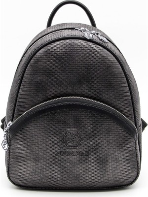 Silver & Polo Kadın Sırt Çanta Gümüş Siyah 945