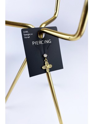 ÇLK Accessories 316 Çelik Taşlı Kelebek Figür Piercing TRPIERCING026 PIERX12001