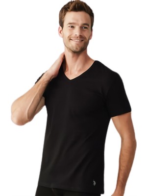 U.S. Polo Assn. US80086 Erkek V Yaka Lyc T-Shirt