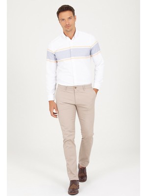Hatemoğlu Erkek Bej Slim Fit Yandan Cep Pantolon