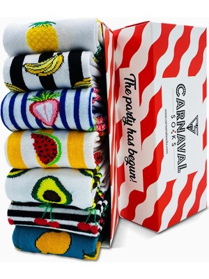 Carnaval Socks 7'li Meyve Kutulu Fruits Desenli Renkli Çorap Set