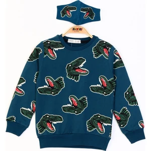 Erkek Çocuk Dinazor Baskılı Sweatshirt