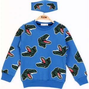 Erkek Çocuk Dinazor Baskılı Sweatshirt