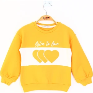 Kız Çocuk Kalp Nakışlı Sweatshirt