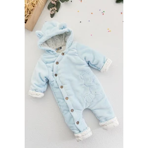 Ayıcık Figürlü Welsoft Mavi Peluş Astronot Erkek Bebek Tulum