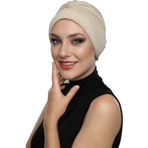 Fidan Bone Incili Işlemeli Hazır Türban Tesettür Bone
