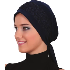 Fidan Bone Dantel Bandana Hazır Türban Tesettür Bone