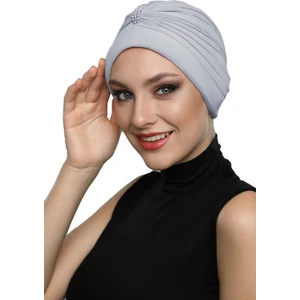 Fidan Bone Incili Işlemeli Hazır Türban Tesettür Bone