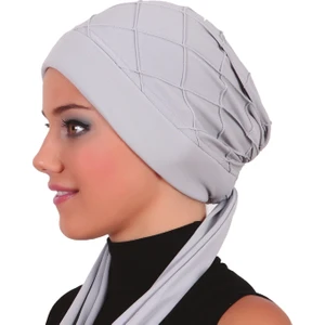 Fidan Bone Nervürlü Bağlama Hazır Türban Tesettür Bone