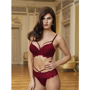 Kadın Bordo Balenli Içi Boş Desteksiz Sütyen Takım 4618-