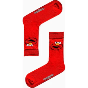 Carnaval Socks Kırmızı Kurabiye Canavarı Desenli Renkli Çorap