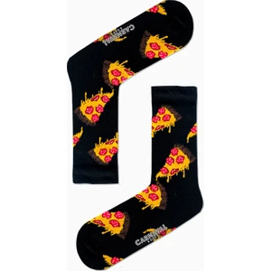 Carnaval Socks Siyah Pizza Dilim Desenli Renkli Çorap