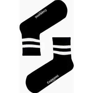 Carnaval Socks Beyaz Çift Şeritli Desenli Renkli Spor Çorap